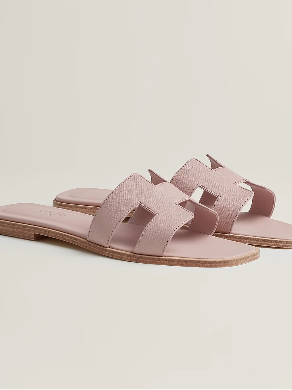 Hermes Oran Sandals in Rose Porcelaine